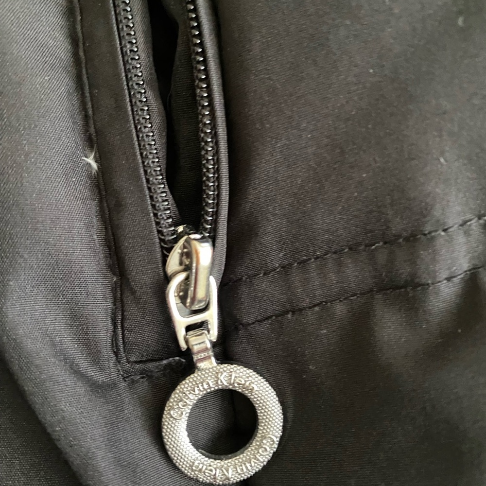 Calvin Klein Black and Gray Puffer Jacket with Fur Trim - Picture 6 of 9